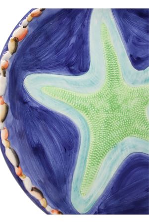 Flat plate with painted seastar L'Oasi ceramiche | PIATTOPIANOSTELLABLU